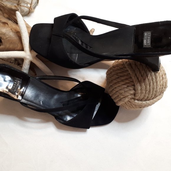Stewart Weitzman Black Fabric & Leather - Picture 3 of 10